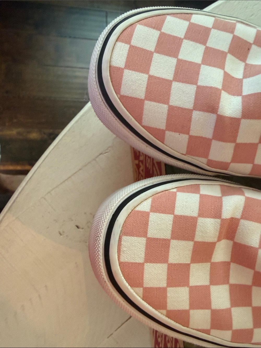 Vans Pink & White Checkerboard Slip-On Sneakers - Picture 10 of 10